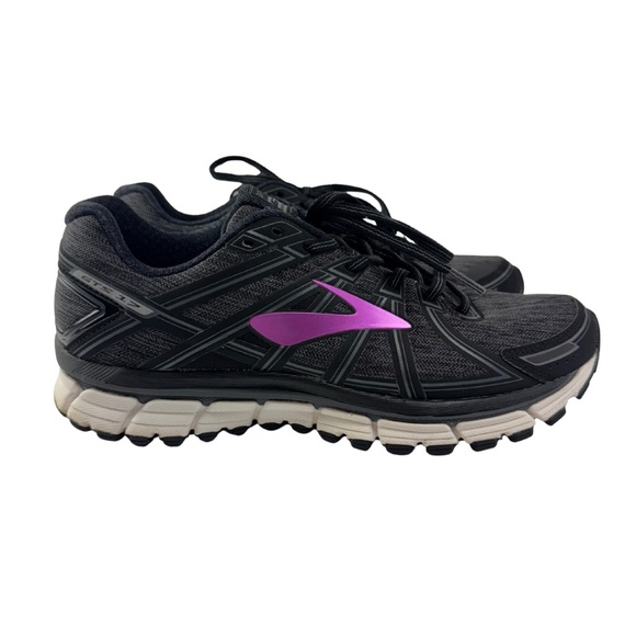 Brooks Adrenaline GTS 17 Black and Purple Athletic Shoes - Women’s‎ Size 10 - Picture 1 of 13